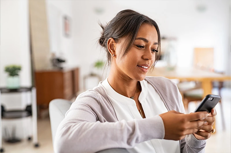 woman using phone